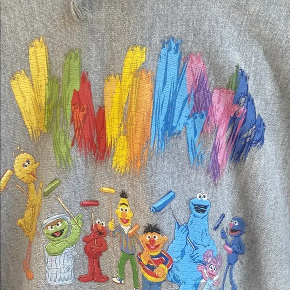 Champion brand collaboration with Sesame Street gray reverse weave hoodie XL - Picture 5 of 8